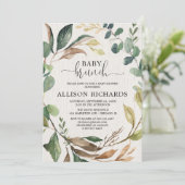 Invitation Douche pour bébé brunch rustique automne neutre ge (Debout devant)