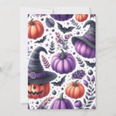 Invitation Douche pour bébé en sorcière d'Halloween (Dos)