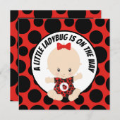 Invitation douche pour bébé fille ladybug (Devant / Derrière)