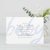 Invitation Douche pour bébé moderne Pastel Blue Minimal (Debout devant)