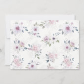 Invitation Douche pour bébé Rose d'argent violet (Dos)