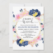 Invitation Douche pour bébé rose et bleu, neutre pour le genr (Devant)