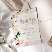 Invitation Douche pour bébé rose pâle rose et élégant