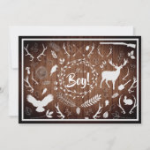 Invitation Douche pour bébé Rustic Woodland (bois d'écorce) (Devant)