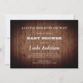 Invitation Douche pour bébé Rustic Woodland (bois d'écorce) (Dos)