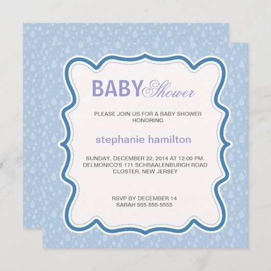 Invitation Douche pour bébé sur mesure (Devant / Derrière)