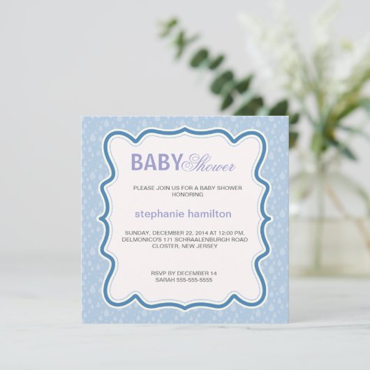 Invitation Douche pour bébé sur mesure (Debout devant)