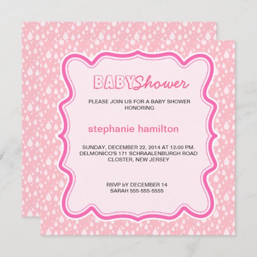 Invitation Douche pour bébé sur mesure (Devant / Derrière)