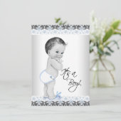 Invitation Douche pour bébé vintage (Debout devant)