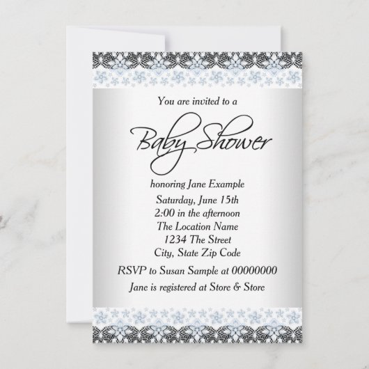 Invitation Douche pour bébé vintage (Dos)