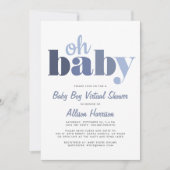 Invitation Douche pour bébés virtuelle Oh Baby Blue (Devant)