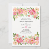 Invitation Douche pour couple à fleurs de pivoine de printemp (Devant)
