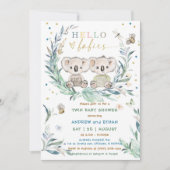Invitation Douche pour garçon Koala Twin Editable (Devant)