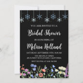 Invitation Douche pour mariée d'hiver des fleurs sauvages lun (Devant)