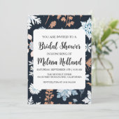 Invitation Douche pour mariée d'hiver des fleurs sauvages lun (Debout devant)