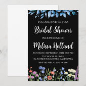 Invitation Douche pour mariée d'hiver des fleurs sauvages lun (Devant / Derrière)