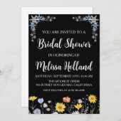 Invitation Douche pour mariée d'hiver des fleurs sauvages lun (Devant / Derrière)