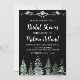 Invitation Douche pour mariée d'hiver des fleurs sauvages lun