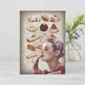 Invitation Douche pour mariés Vintage Paris (Debout devant)