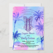 Invitation Douche pourpre de lingerie. Partie nuptiale (Devant)