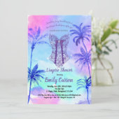 Invitation Douche pourpre de lingerie. Partie nuptiale (Debout devant)