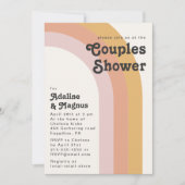 Invitation douche Rainbow Couples Retro 70 moderne (Devant)