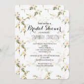 Invitation Douche romantique à fleurs blanches (Devant / Derrière)