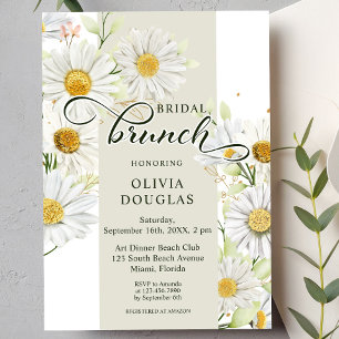 Invitation Douche Romantique Botanique Florale aux Marguerite
