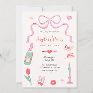 Invitation Douche romantique valentine pastel couleur nuptial