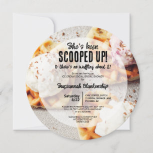 Invitation Douche ronde en forme de gaufre en forme de cœur a