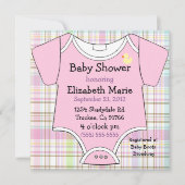 Invitation Douche rose d'équipement de bébé (Devant)