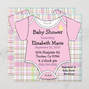 Invitation Douche rose d'équipement de bébé