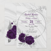 Invitation douche royale violette à nuptiale (Devant / Derrière)