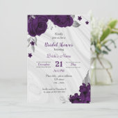 Invitation douche royale violette à nuptiale (Debout devant)