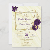 Invitation douche royale violette dorée (Devant)