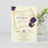 Invitation douche royale violette dorée (Debout devant)