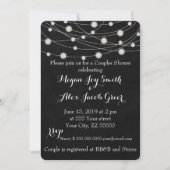 Invitation Douche Rustic Blackboard and String Lights (Devant)