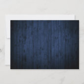 Invitation Douche Rustique Bleu Bois Animaux de la Forêt (Dos)
