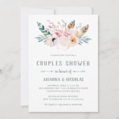 Invitation Douche Rustique Boho Couples (Devant)