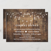 Invitation Douche Rustique Couples, wedding shower (Devant / Derrière)
