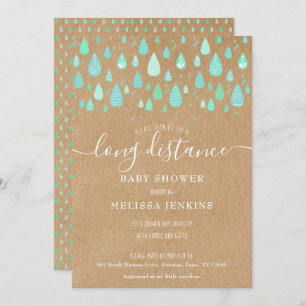 Invitation Douche Rustique longue distance par courrier