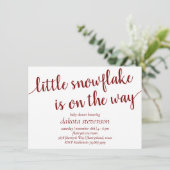 Invitation Douche simple rouge | Candy Apple Little Snowflake (Debout devant)