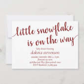 Invitation Douche simple rouge | Candy Apple Little Snowflake (Devant)