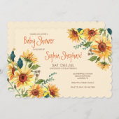 Invitation Douche Sunflower Corners (Devant / Derrière)