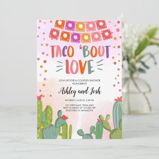 Invitation Douche Taco Bout Love Fiesta Couples (Debout devant)