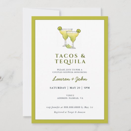 Invitation Douche Taco's & Tequila couples (Devant)
