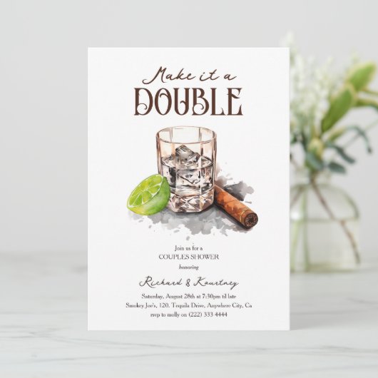 Invitation Douche Tequila & Cigar Couples (Debout devant)
