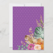 Invitation Douche tropicale à éléphant à violet d'abricot (Dos)