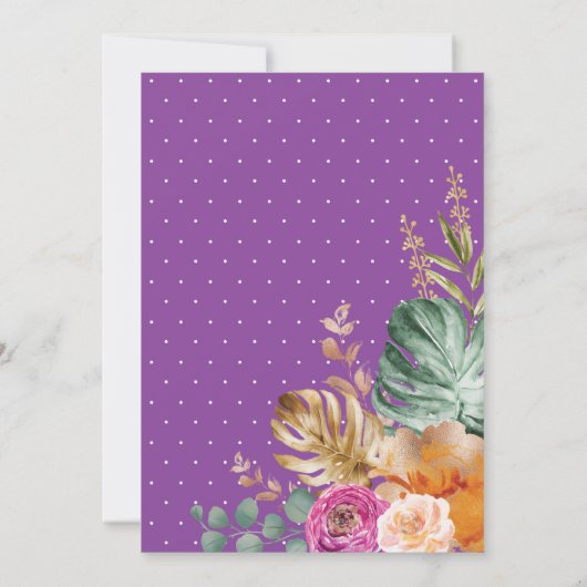 Invitation Douche tropicale à éléphant à violet d'abricot (Dos)