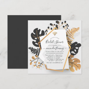 Invitation Douche Tropicale Virtuelle Exotique Géométrique Ab